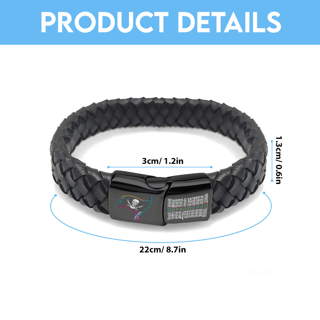 Tampa Bay Buccaneers Crucial Catch 2025 Braided Leather Bracelet – TANTN15937