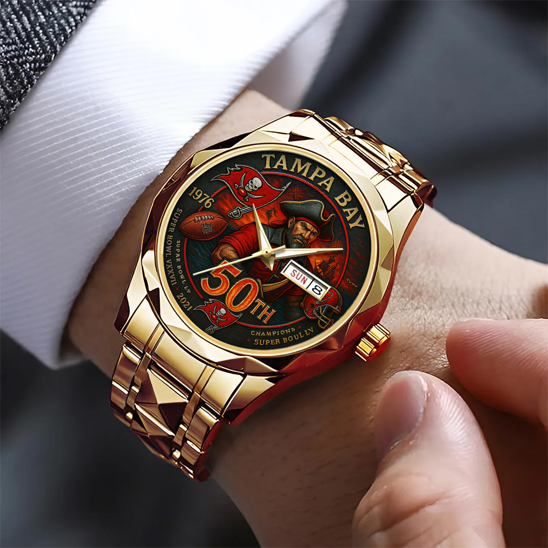 Tampa Bay Buccaneers 50th Anniversary 2026 Alloy Luxury Quartz Watch – TANTN15981