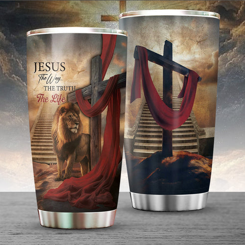 Lion Cross Resurrection Christian Tumbler Cup – TANTN16191