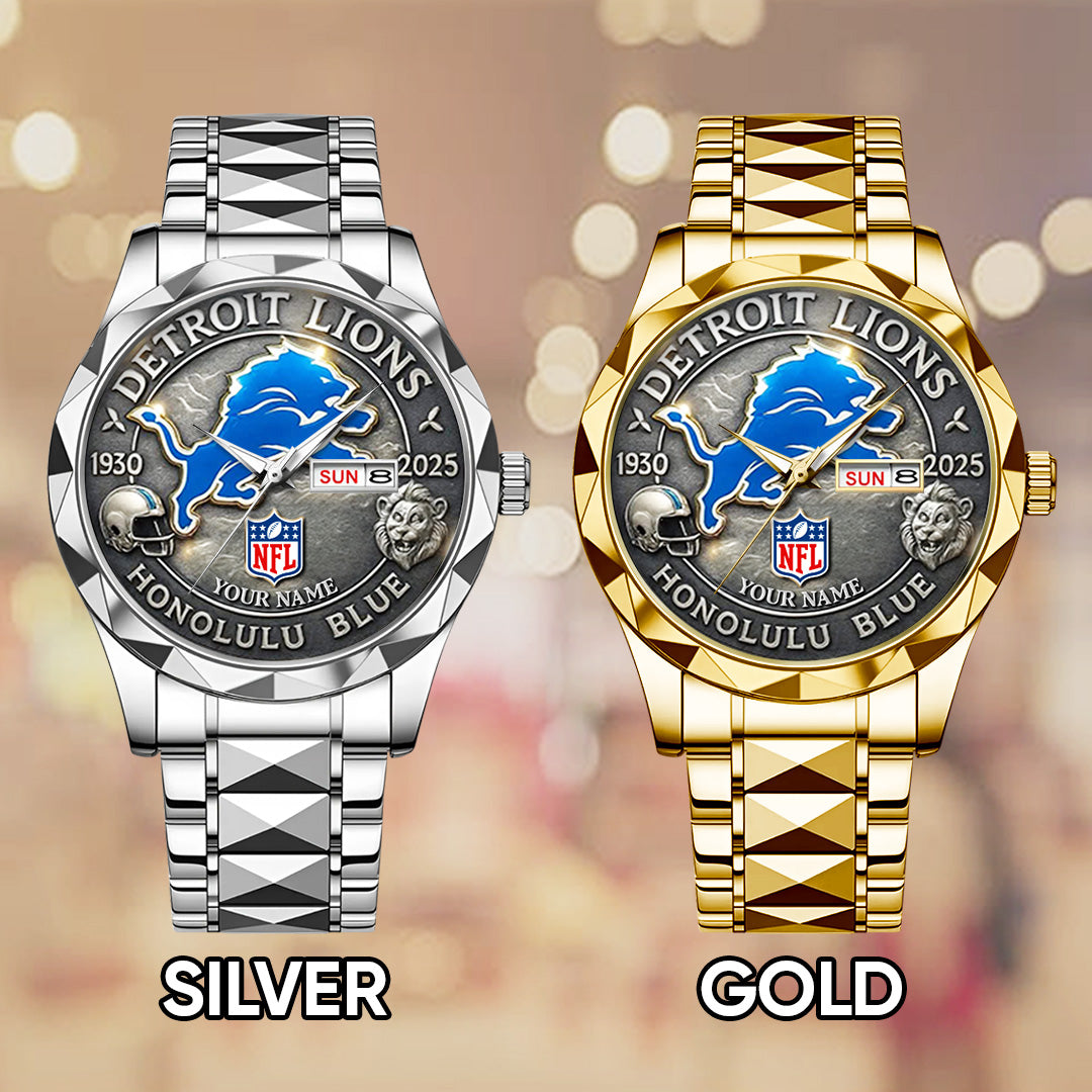 Personalized Detroit Lions 95th Anniversary 2025 Alloy Luxury Quartz Watch – TANTN16207
