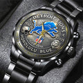 Personalized Detroit Lions 95th Anniversary 2025 Black Stainless Steel Watch – TANTN16208