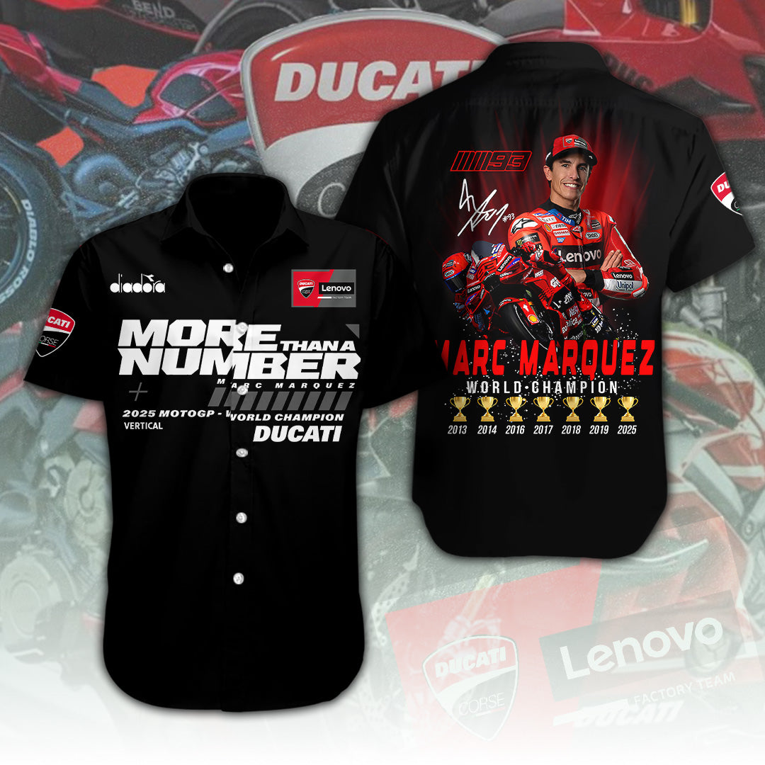 Ducati Lenovo Team x Marc Márquez Short Sleeve Button-Down Shirt – TANTN16982.1