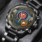 Chicago Cubs 150th Anniversary 2025 Black Stainless Steel Watch – TANTN17070
