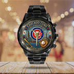 Chicago Cubs 150th Anniversary 2025 Black Stainless Steel Watch – TANTN17070