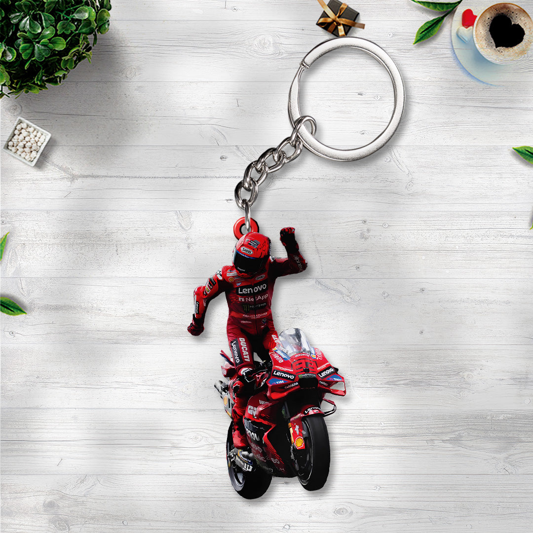 Ducati Lenovo Team x Marc Márquez Custom Shape 2-sided Keychain – TANTN17210