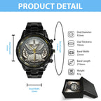 God Is Love, There Is Peace Black Stainless Steel Watch – TANTN17369