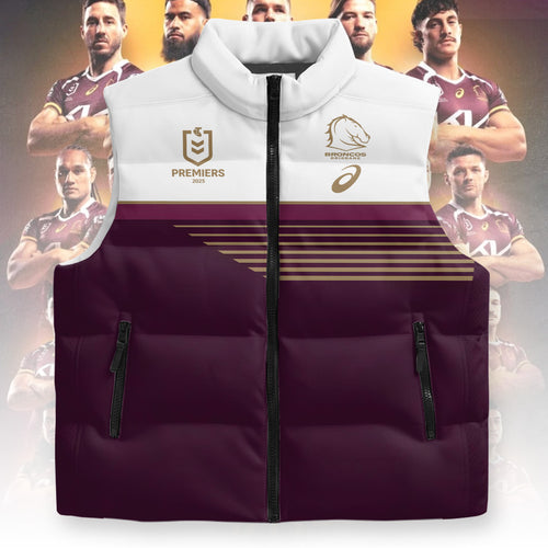 Brisbane Broncos 2025 Premiership 3D Sleeveless Down Jacket – TANTN17486