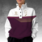Brisbane Broncos 2025 Premiership 3D Snap Button Collar Sweatshirt – TANTN17489