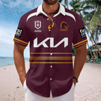 Brisbane Broncos Short Sleeve Button-Down Shirt – TANTN17645