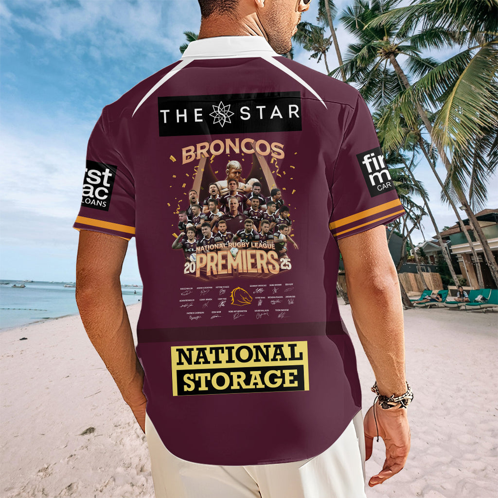 Brisbane Broncos Short Sleeve Button-Down Shirt – TANTN17645