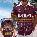 Brisbane Broncos 2025 Premiership Short Sleeve Button-Down Shirt – TANTN17697