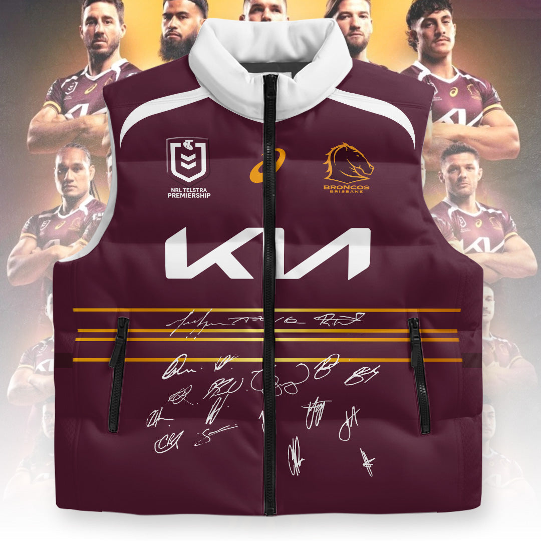 Brisbane Broncos 2025 Premiership 3D Sleeveless Down Jacket – TANTN17698