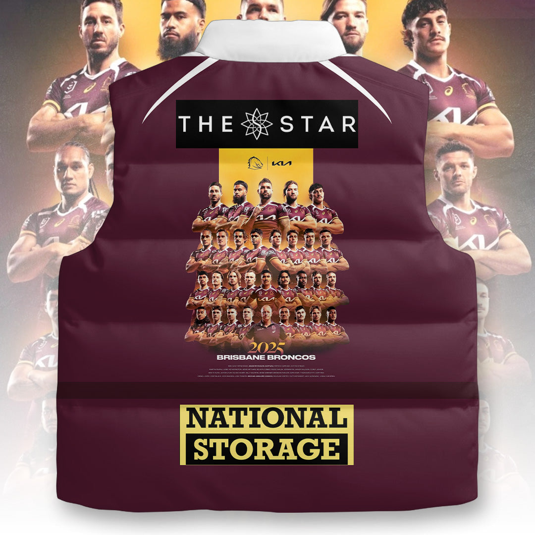Brisbane Broncos 2025 Premiership 3D Sleeveless Down Jacket – TANTN17700