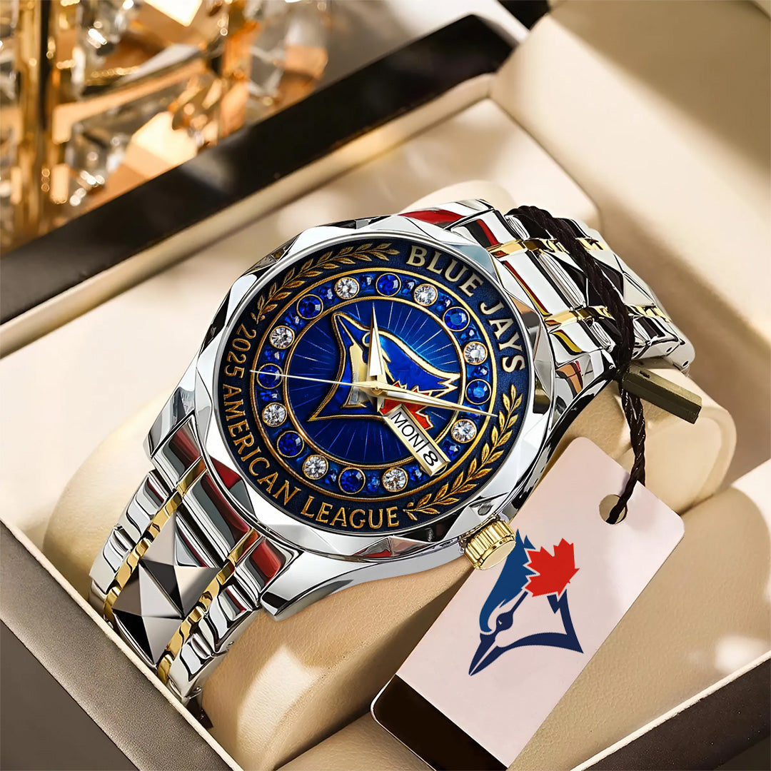Toronto Blue Jays 2025 American League Champions Alloy Luxury Quartz Watch – TANTN17722