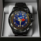 Toronto Blue Jays 2025 American League Champions Black Stainless Steel Watch – TANTN17723