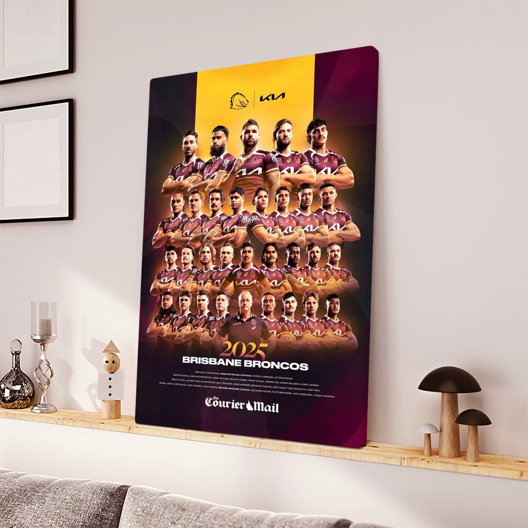 Brisbane Broncos Premiers 2025 Rectangle Canvas With Inner Frame – TANTN17891