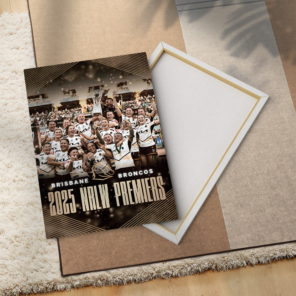 Brisbane Broncos Premiers 2025 Rectangle Canvas With Inner Frame – TANTN17894