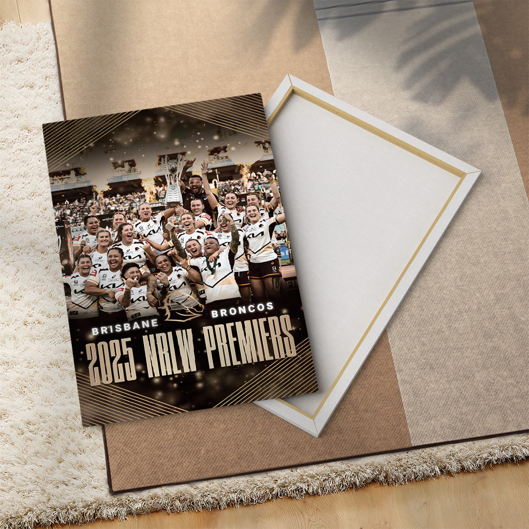 Brisbane Broncos Premiers 2025 Rectangle Canvas With Inner Frame – TANTN17894