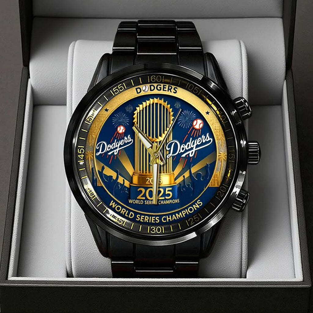 Los Angeles Dodgers World Series 2025 Black Stainless Steel Watch – TANTN18083