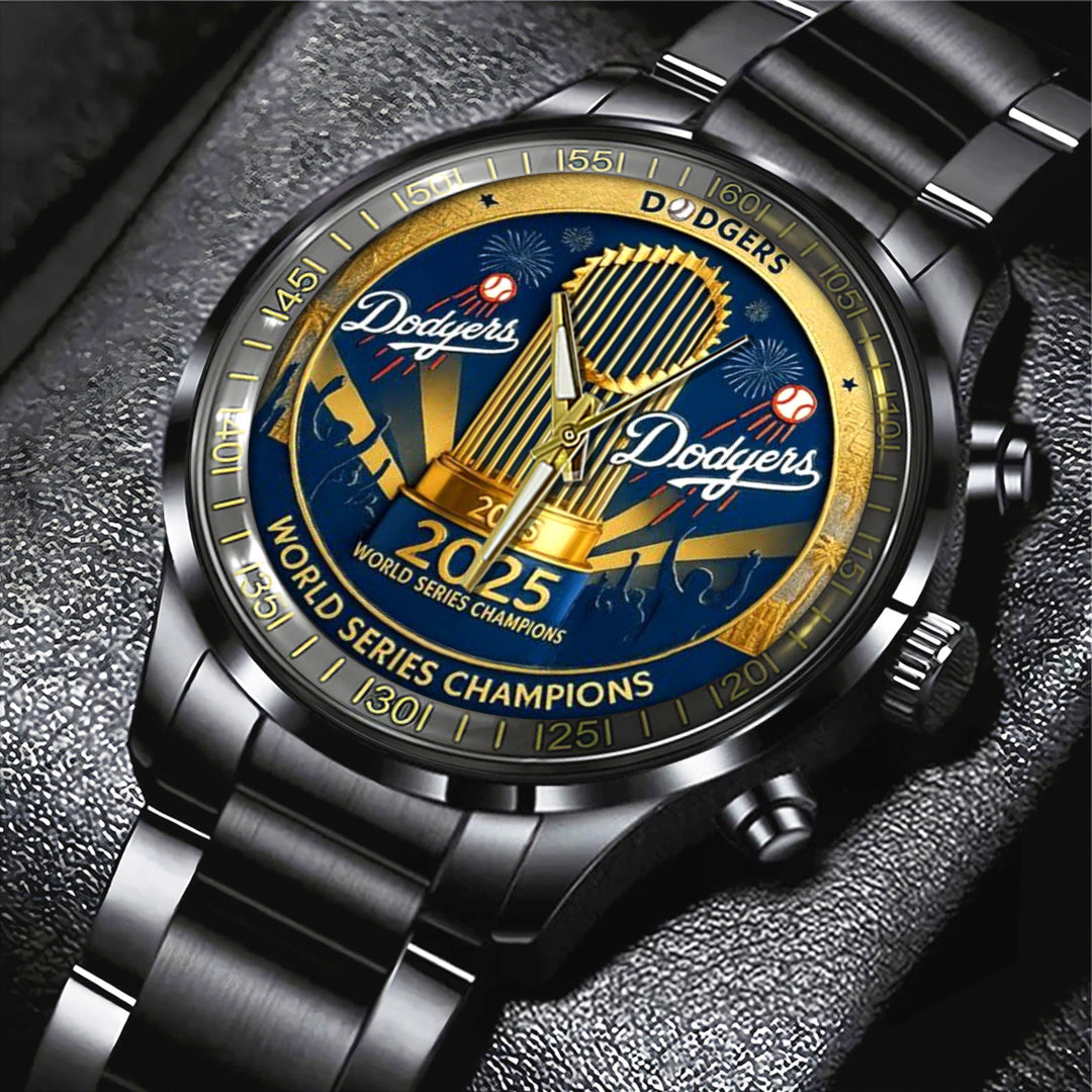 Los Angeles Dodgers World Series 2025 Black Stainless Steel Watch – TANTN18083