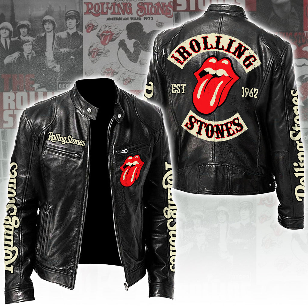 The Rolling Stones Motorcycle Leather Jacket – TANTN18360