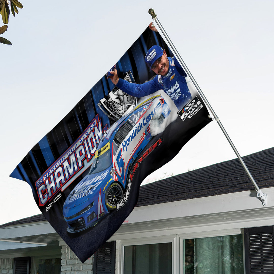 Kyle Larson Nascar Cup Series Champions 3D Double-side House Flag – TANTN18381