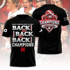 Nebraska Cornhuskers Women's Volleyball 2025 Big Ten Champions 3D Apparel – TANTN18946