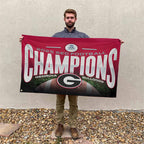 Georgia Bulldogs Football 2025 SEC Football Champions 3D Double-side House Flag – TANTN19242