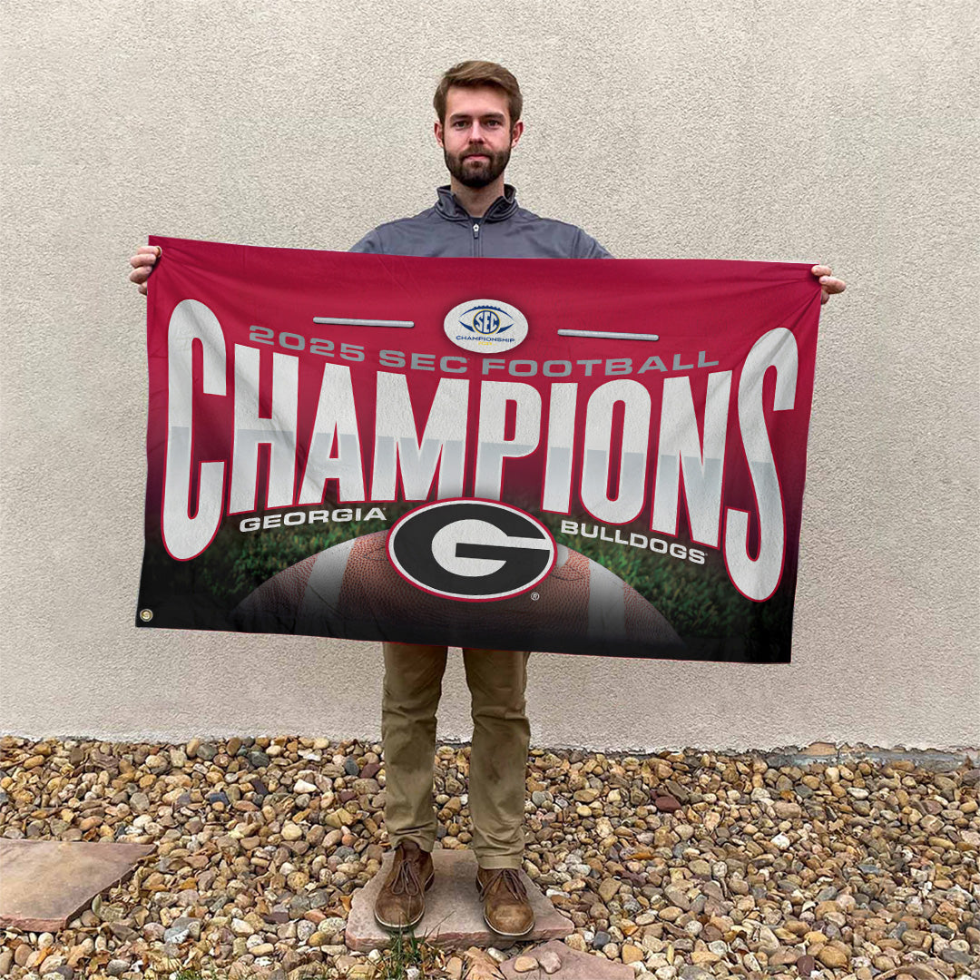 Georgia Bulldogs Football 2025 SEC Football Champions 3D Double-side House Flag – TANTN19242