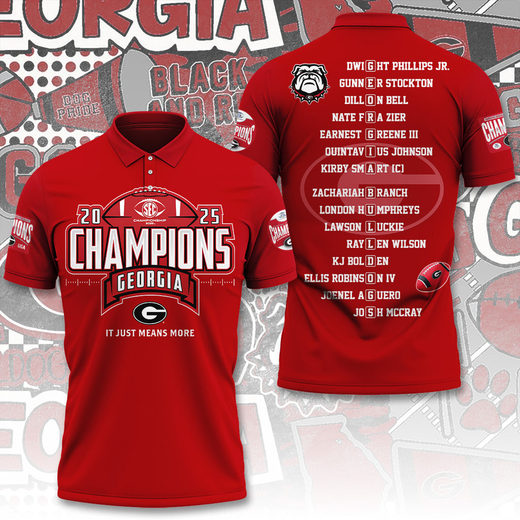 Georgia Bulldogs Football 2025 SEC Football Champions 3D Apparel – TANTN19245
