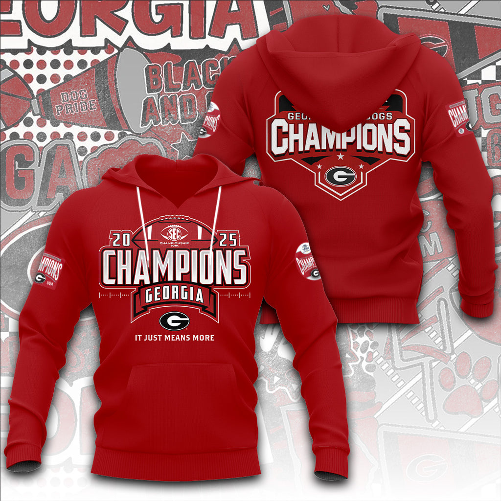 Georgia Bulldogs Football 2025 SEC Football Champions 3D Apparel – TANTN19250