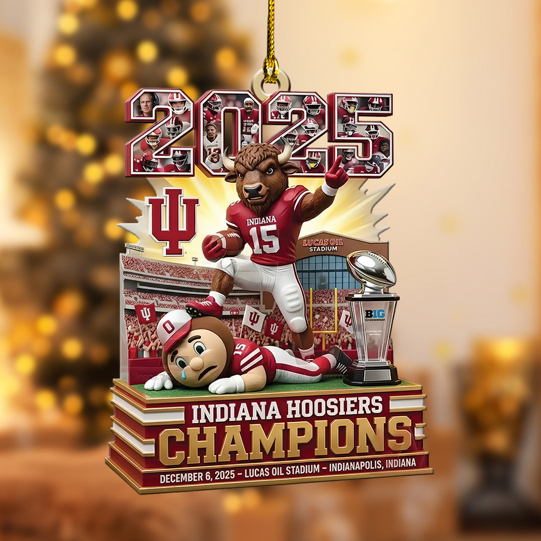 4PCS Indiana Hoosiers Football Custom Shape 2-Side Printed Acrylic Ornament – TANTN19260