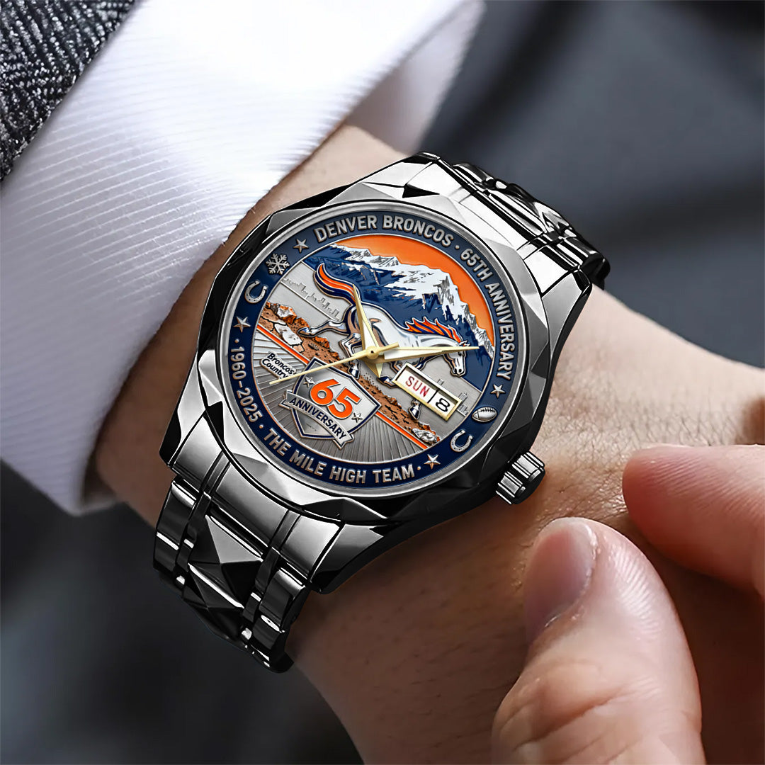 Denver Broncos 65th Anniversary Alloy Luxury Quartz Watch – TANTN19414