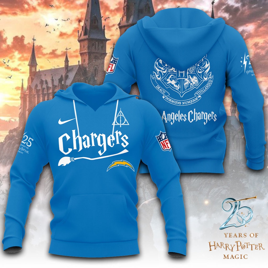 Los Angeles Chargers x Harry Potter 25 Years of Magic 3D Apparel – TANTN19534