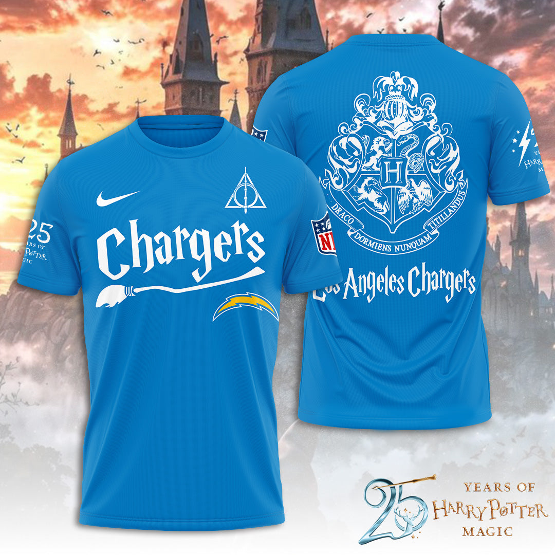 Los Angeles Chargers x Harry Potter 25 Years of Magic 3D Apparel – TANTN19534