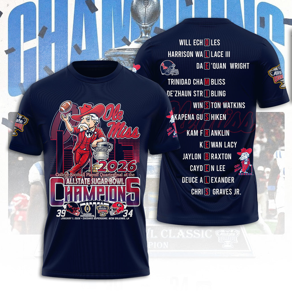 Ole Miss Rebels Football 3D Apparel – TANTN19923