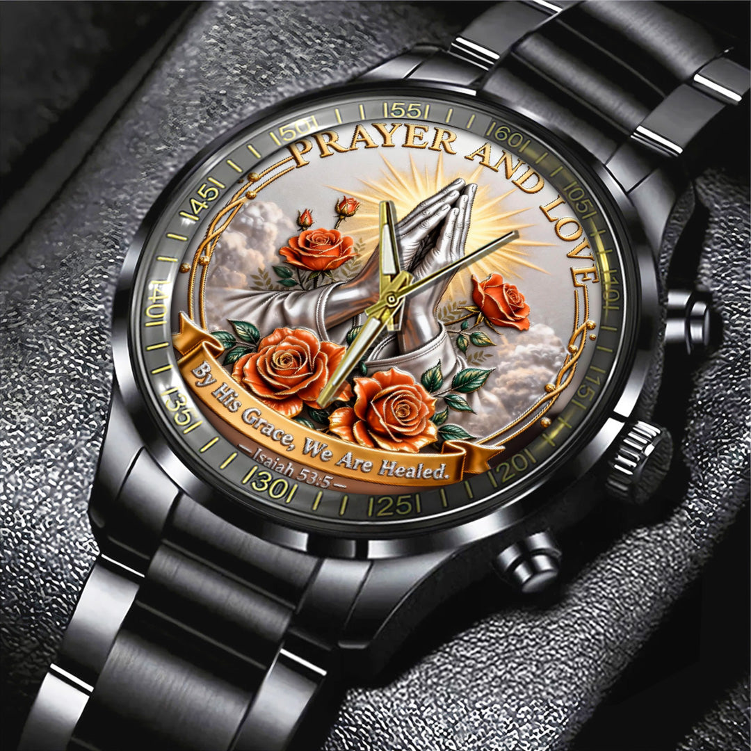 Prayer and Love Black Stainless Steel Watch – TANTN19991
