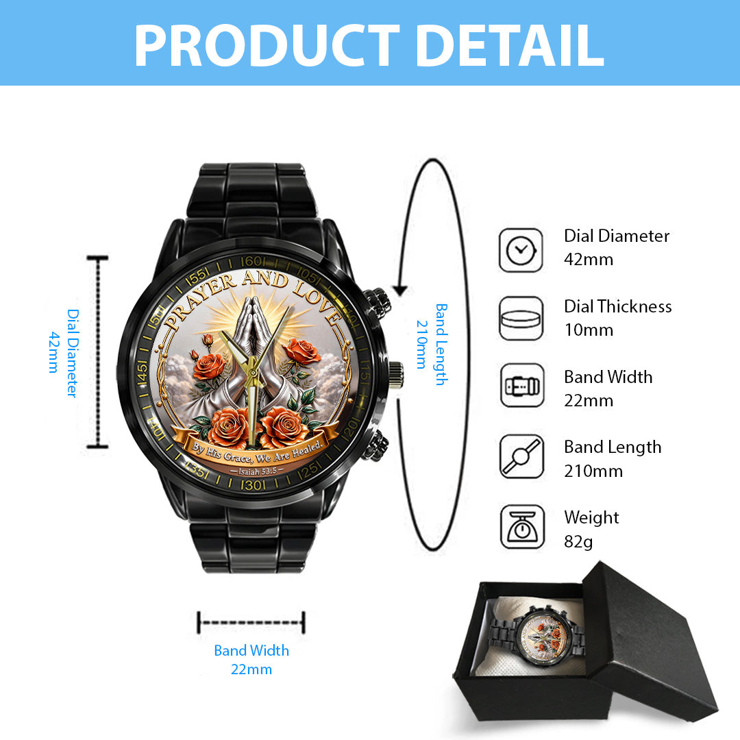 Prayer and Love Black Stainless Steel Watch – TANTN19991