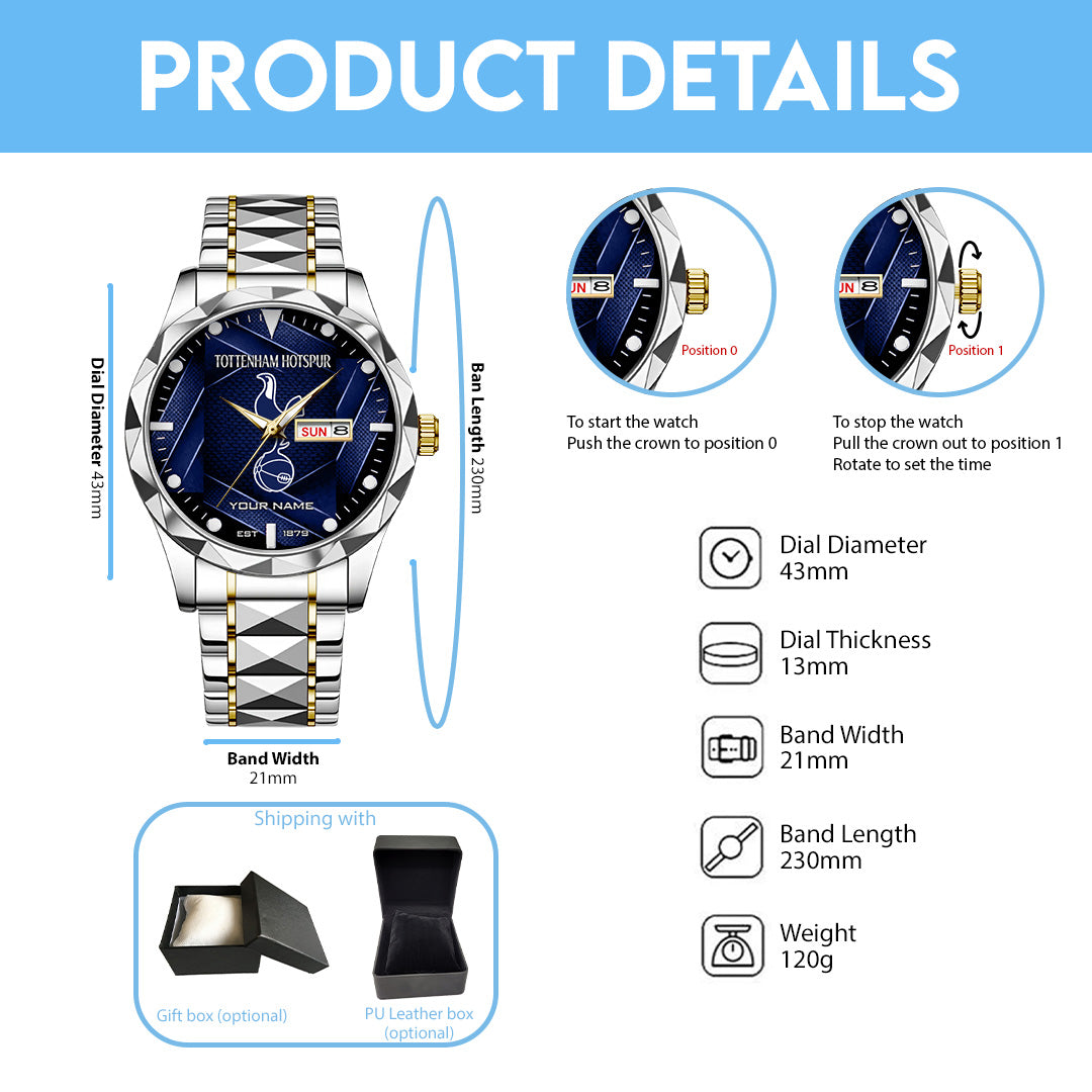 Personalized Tottenham Hotspur FC Alloy Luxury Quartz Watch – TANTN20261
