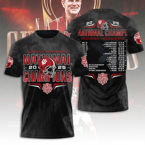 Indiana Hoosiers Football 2025 National Champions 3D Apparel – TANTN20448