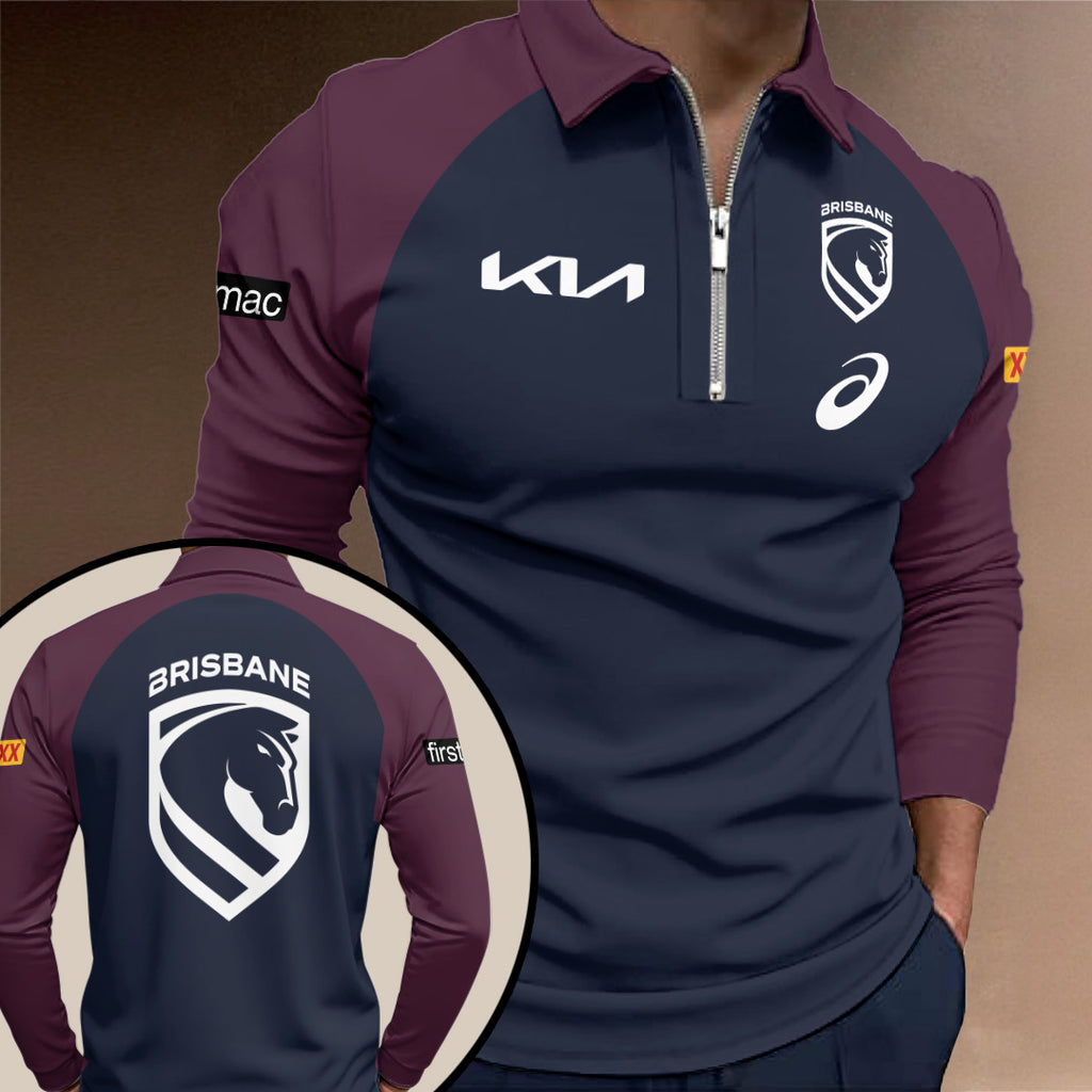 Brisbane Broncos 2026 Zip Polo Shirt – TANTN20665