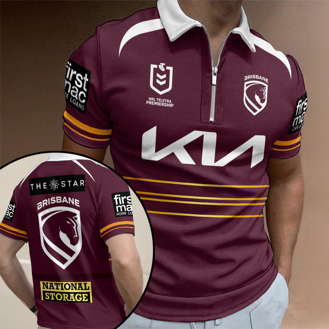 Brisbane Broncos 2026 Zip Polo Shirt – TANTN20668