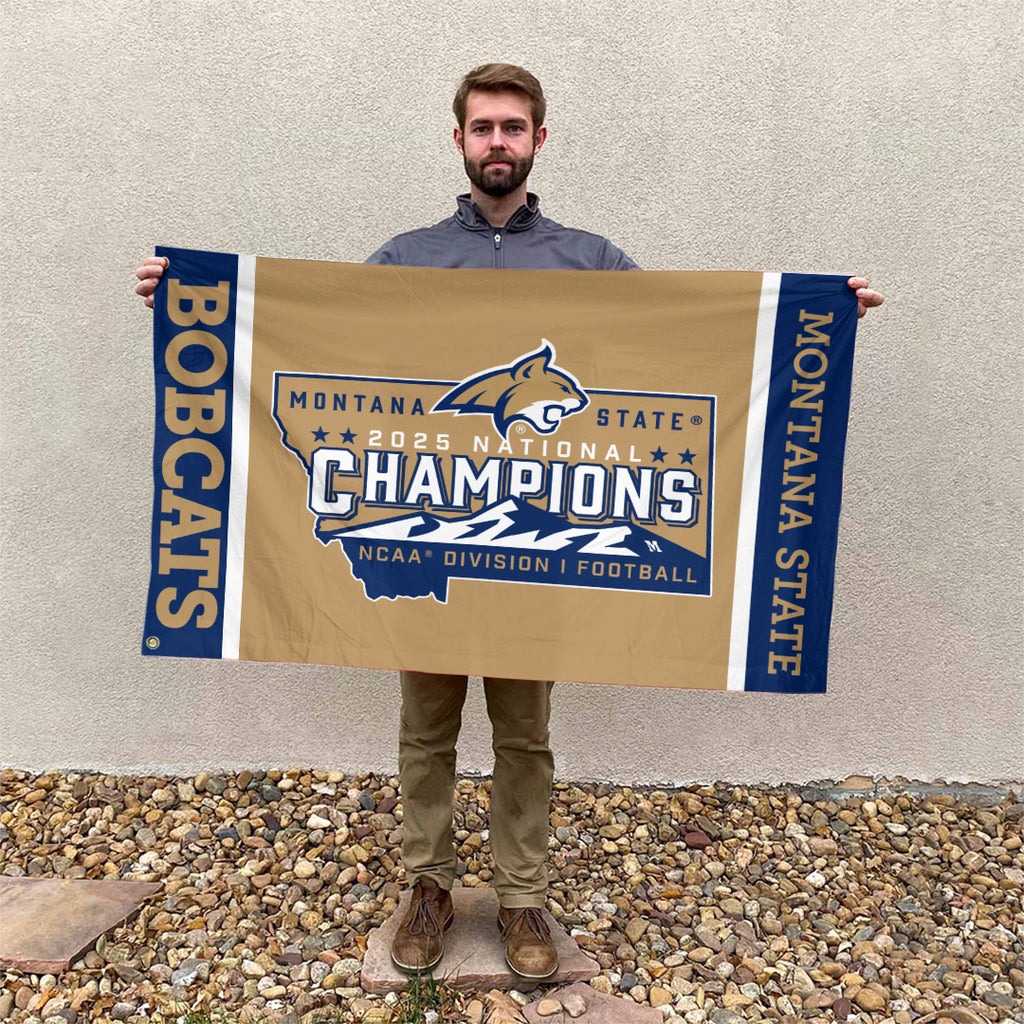 Montana State Bobcats Football 2025 National Champions 3D Double-side House Flag – TANTN20731