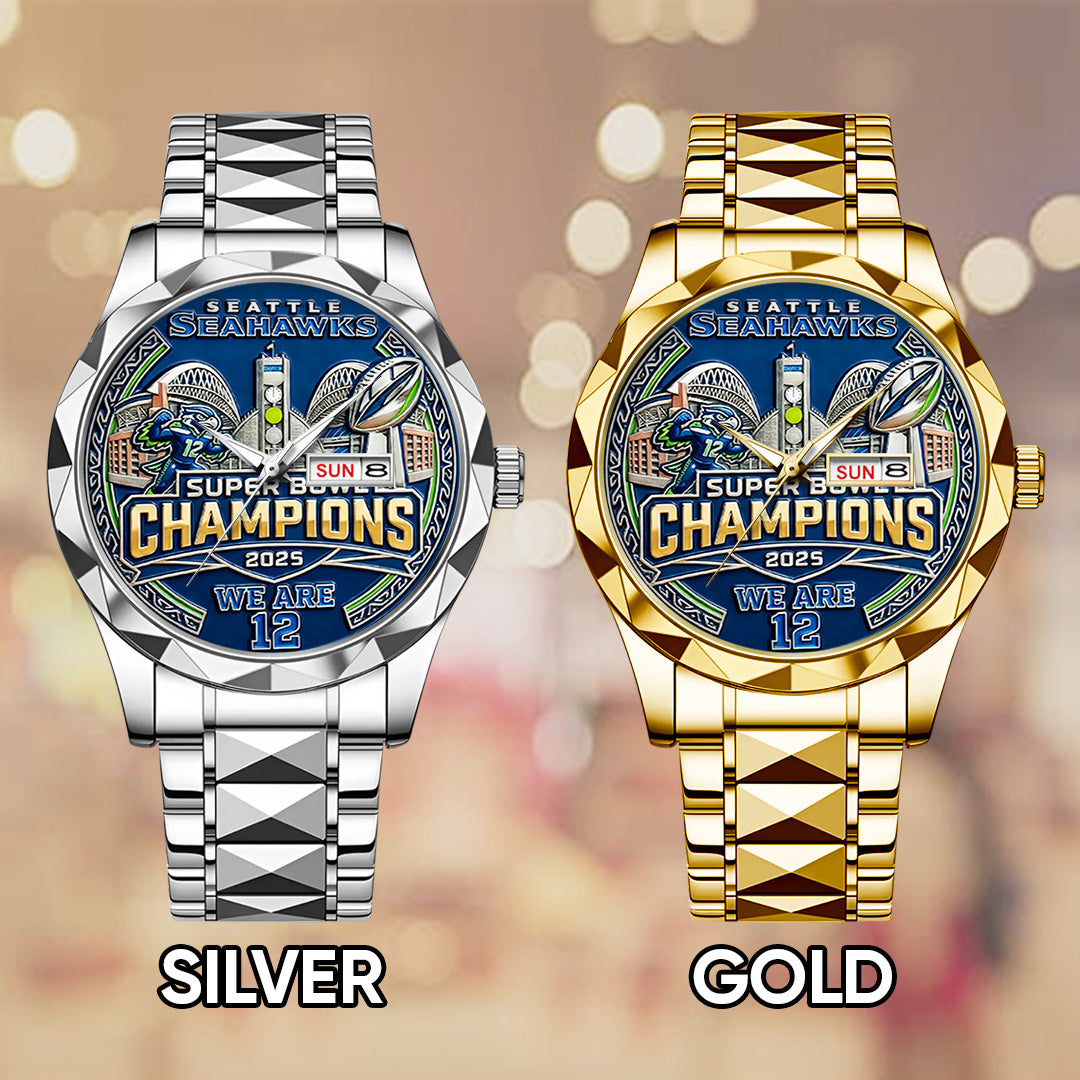 Seattle Seahawks 2025 Super Bowl LX Champions Alloy Luxury Quartz Watch – TANTN21016