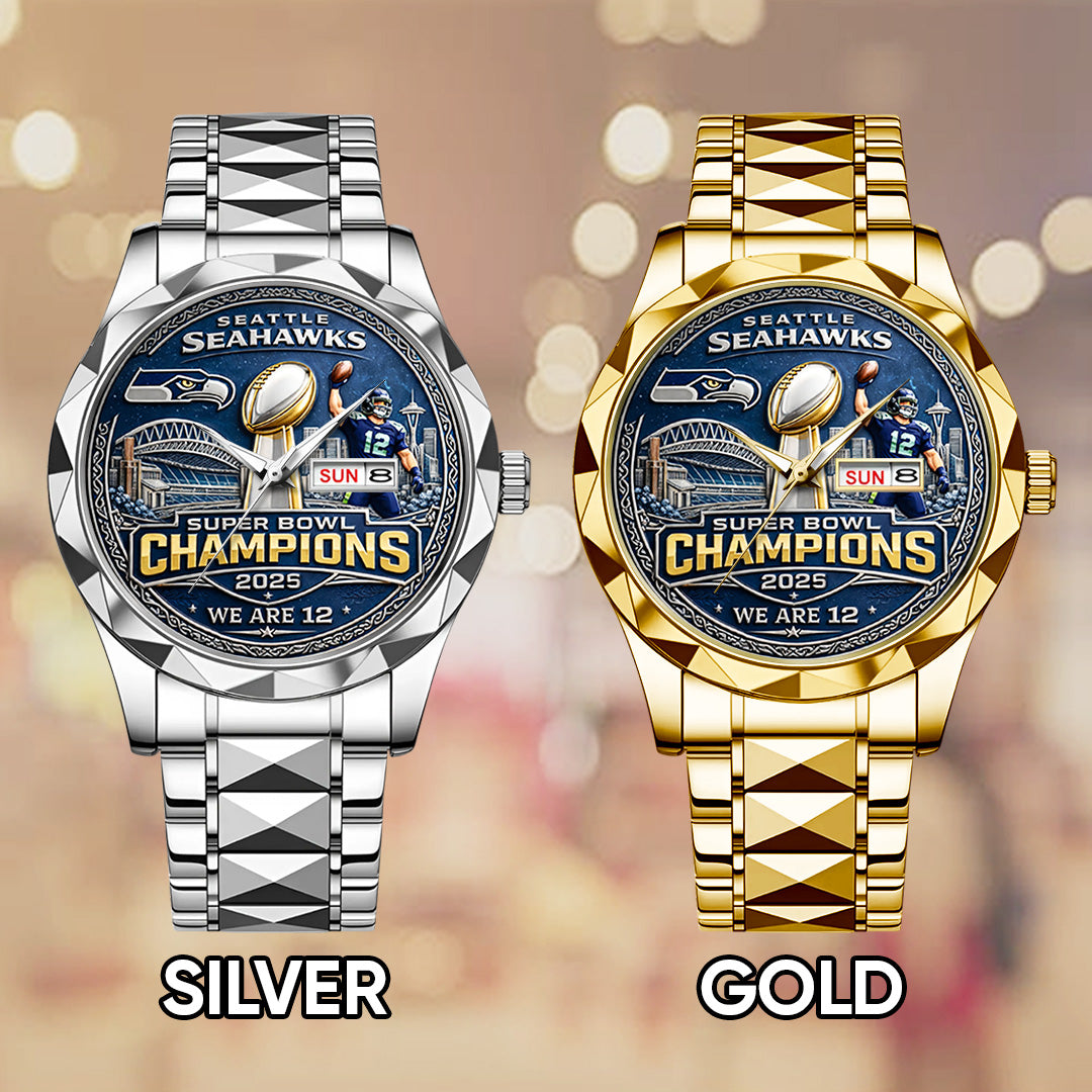 Seattle Seahawks 2025 Super Bowl LX Champions Alloy Luxury Quartz Watch – TANTN21017