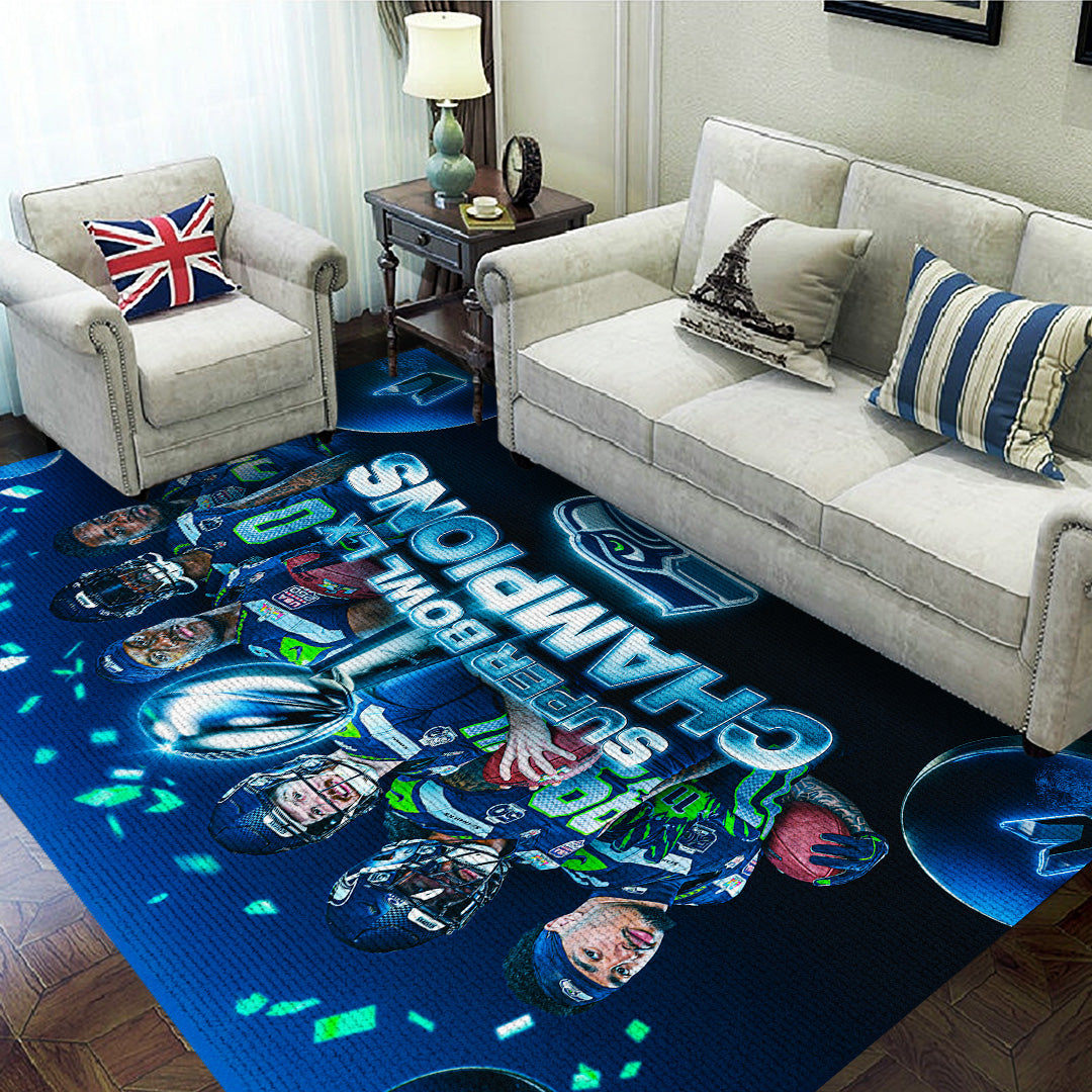 Seattle Seahawks 2025 Super Bowl LX Champions Rectangular Rug – TANTN21031