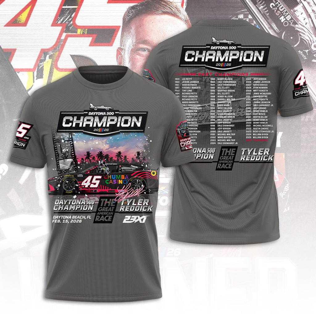 Tyler Reddick 2026 Daytona 500 Champion 3D Apparel – TANTN21129