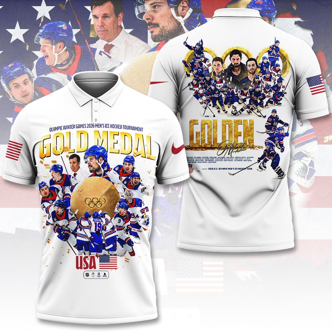 USA Men's Hockey 2026 Winter Olympics Gold Medal 3D Apparel – TANTN21163