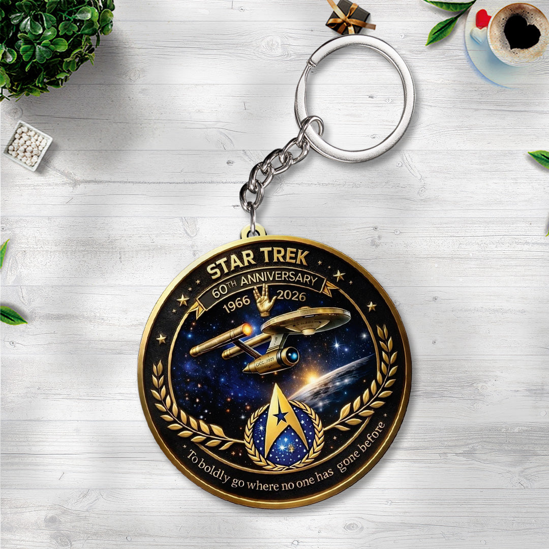 Star Trek 60th Anniversary 2026 Custom Shape 2-sided Keychain – TANTN21362