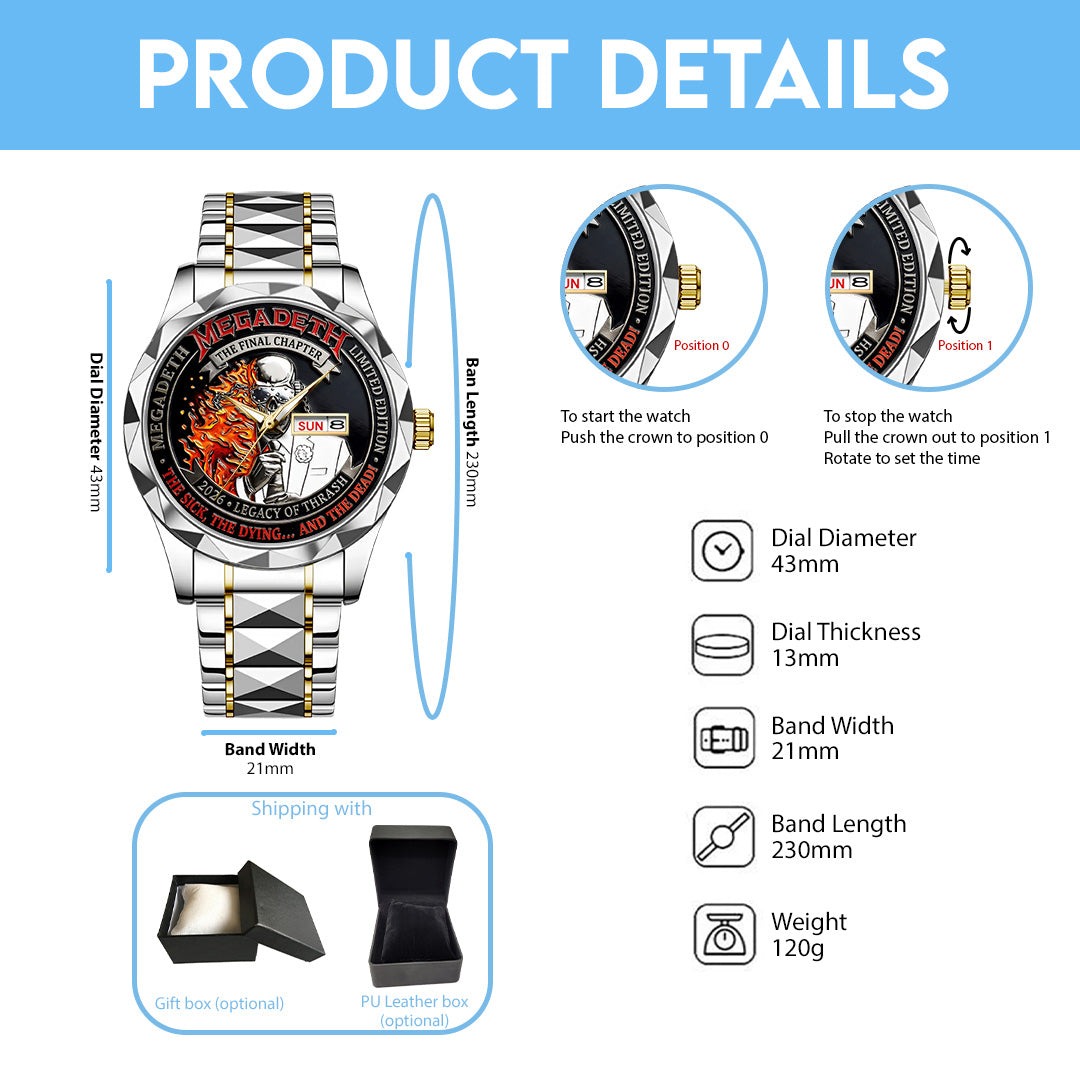 Megadeth Alloy Luxury Quartz Watch – TANTN21457
